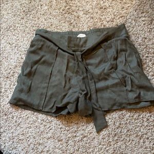 Green tie shorts